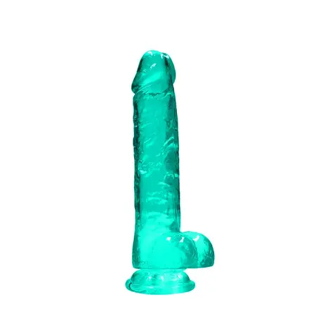 REALROCK Crystal Clear 21 cm Intimni Model sa Usisnom Čašom i Testisima