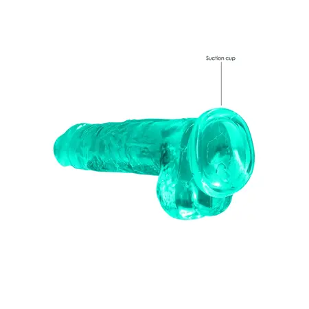 REALROCK Crystal Clear 21 cm Intimni Model sa Usisnom Čašom i Testisima