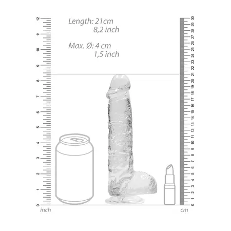 REALROCK Crystal Clear Intimate System with Suction Cup 21 cm Transparent