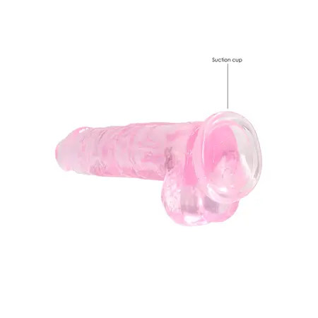 REALROCK Crystal Clear Intimni Model sa Testisima 21 cm Usisna Čaša