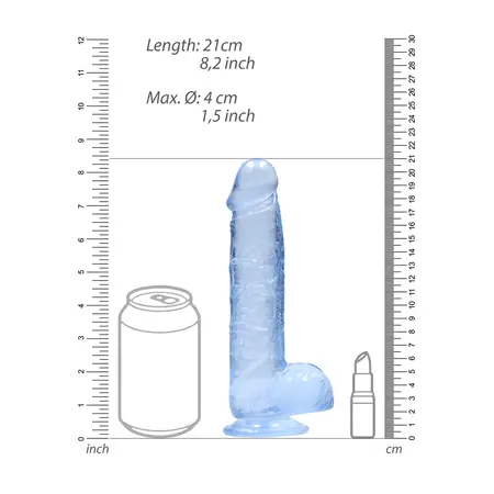 REALROCK Crystal Clear Intimni Sistem sa Usisnom Čašom 21 cm Transparentni