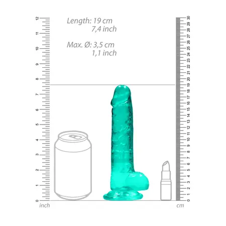 REALROCK Crystal Clear 19cm Anatomski Model sa Usisnom Čašom