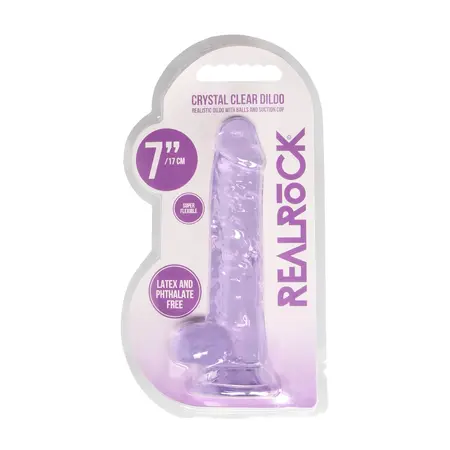 REALROCK Crystal Clear 7in Anatomski Model sa Usisnom Čašom Transparentni
