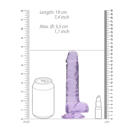 REALROCK Crystal Clear 7in Anatomski Model sa Usisnom Čašom Transparentni