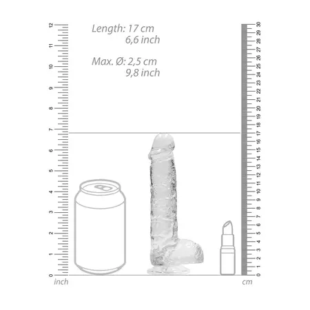 REALROCK Crystal Clear 17cm Anatomski Model sa Usisnom Bazom