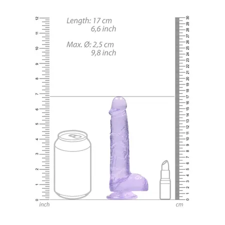 REALROCK Crystal Clear 17cm Intimna Mašina sa Čvrstom Usisnom Bazom