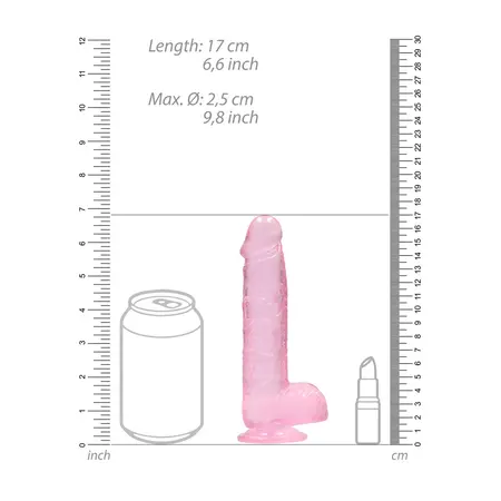 REALROCK Crystal Clear 6'' Intimni Model sa Bazom - 15 cm Transparentan