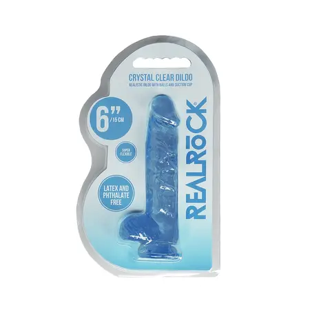 RealRock Crystal Clear 17cm Model sa Usisnom Čašom i Anatomskim Oblikom
