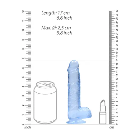 RealRock Crystal Clear 17cm Model sa Usisnom Čašom i Anatomskim Oblikom