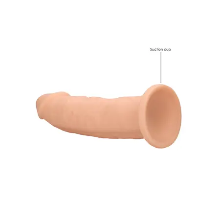 RealRock Ultra Silicone Model 9 - Dvostruke Gustine, 23 cm, Usisna Čaša, Boja Mesa