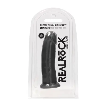 REALROCK Ultra Silicone Model 8 Thermo Reactive, Suction Cup, 20 cm, Black