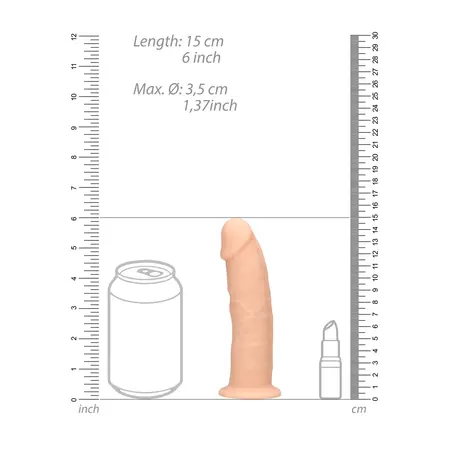 REALROCK Ultra Silicone Model 6 Termo Reaktivni 15 cm - Usisna Baza, Braon