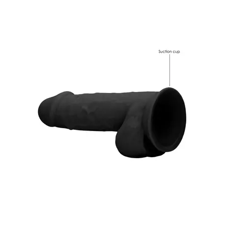 REALROCK ULTRA Silicone Model with Base Balls 21.6cm Dual Density Black