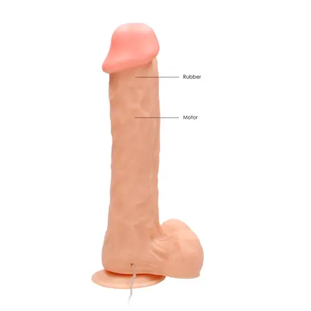 RealRock Vibrating Silicone Intimate Device with Suction Cup 28 cm Beige