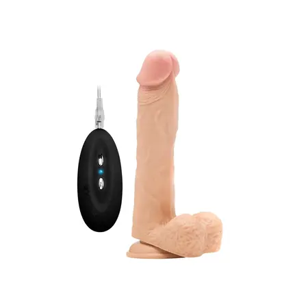 RealRock Vibrating Intimate Machine 23 cm with Suction Base, Beige