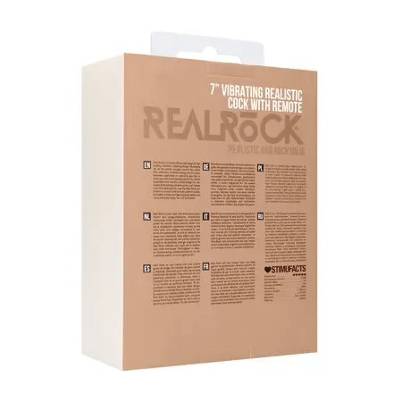 RealRock Vibrating Intimna Mašina 18 cm sa Skrotumom, Prirodni Ten