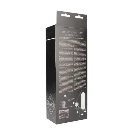 Shots Toys Elite Početni Pump sa PSI Manometrom Crni 23 cm Silikon