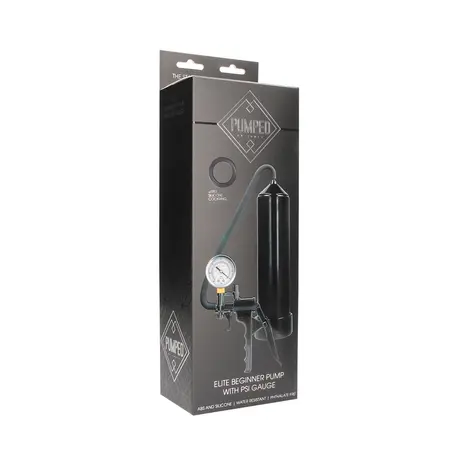Shots Toys Elite Intimate Vacuum Pump Black with PSI Gauge 23cm