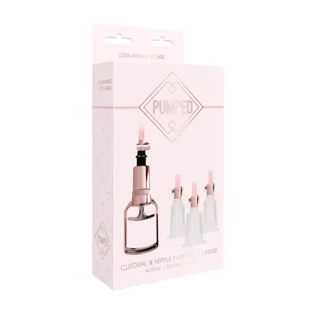 Shots Pumped Intimni Stimulacioni Pump Set Medium-Large, 3 Čaše