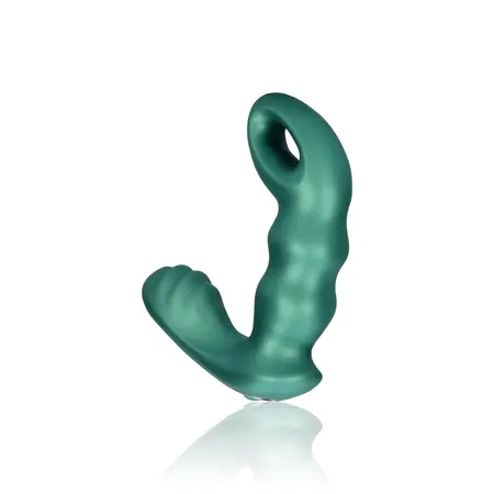 OUCH! Perlasti vibrirajući uređaj za prostatu Metalik zelena sa daljinskim upravljanjem