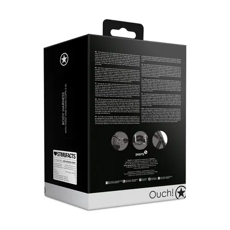 EasyToys Podesivi body pojas sa lisicama za butine i ruke Crni