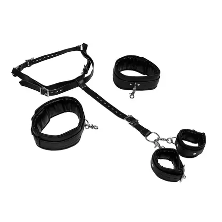 EasyToys Podesivi body pojas sa lisicama za butine i ruke Crni