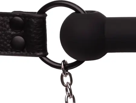 Sinner Gear Silikonski bit gag sa podesivim stezaljkama za bradavice - Crna