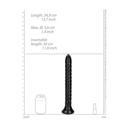 OUCH! Uvijena analna zmija 30 cm fleksibilni intimni trenažer sa usisnom čašicom