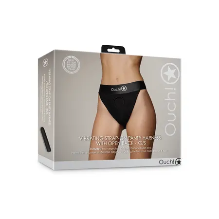 EasyToys Vibrirajući panty harness sa otvorenim leđima XS/S Crna