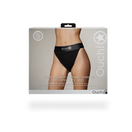 EasyToys Vibrirajući panty harness sa otvorenim leđima XS/S Crna