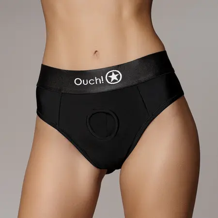 Shots Ouch! Vibrirajući panty XS/S Crna sa podesivim kaiševima