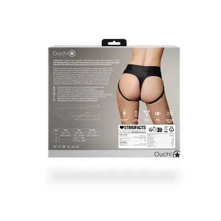 Shots Ouch! Vibrirajući panty XS/S Crna sa podesivim kaiševima
