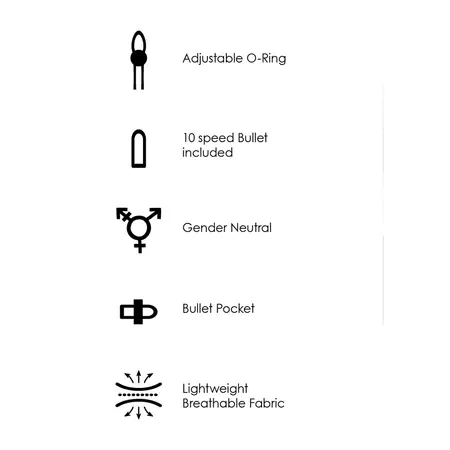 Shots Vibrantni Strap-On Tanga sa Podesivim Podvezicama M/L Crna