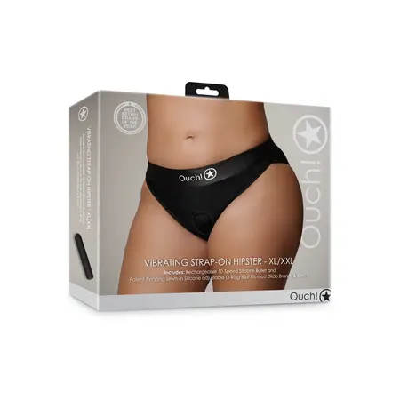 EasyToys Vibrantni Strap-On Hipster XL/XXL Crna - Čipkasti Sistem Pojaseva