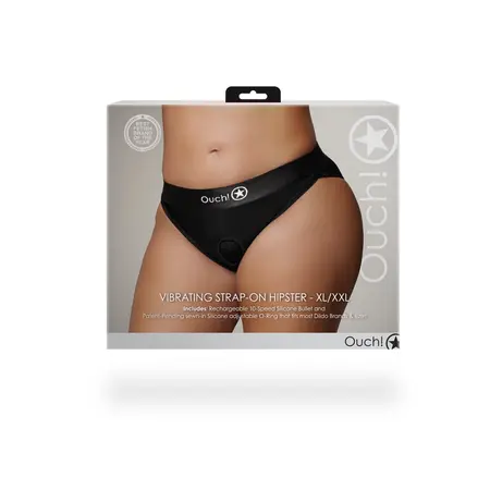 EasyToys Vibrantni Strap-On Hipster XL/XXL Crna - Čipkasti Sistem Pojaseva