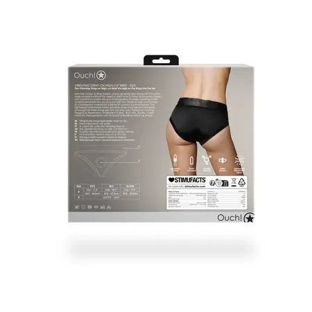 EasyToys Vibrantni Visoko Rezani Strap-On Gaćice XS/S Crna - 10-Režimski Bullet