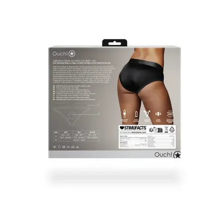 EasyToys Vibrantne Visoko Rezane Strap-On Gaćice M/L Crna sa 10-Brzinskim Bulletom