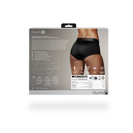 Sincerely Vibrating Strap-On Brief Black M/L - Intimate Wear with 10-Speed Bullet