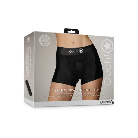 Sinner Gear Vibrating Strap-On Boxer XS/S Black - 10-Speed Rechargeable System
