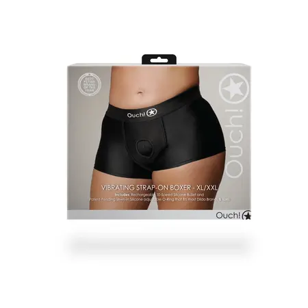 Satisfyer Strap-On Bokserice XL/XXL Crna - Sistem za Punjenje sa Vibracijom