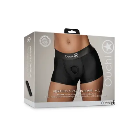 Sinner Gear Vibrantne Strap-On Bokserice M/L Crna - Intimni Sistem za Punjenje