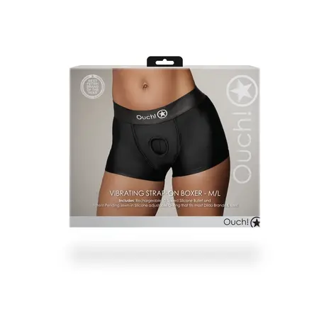 Sinner Gear Vibrantne Strap-On Bokserice M/L Crna - Intimni Sistem za Punjenje