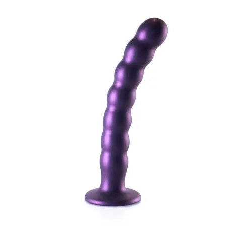 Ouch! Silikonski Model sa Perlicama 20.5cm Metalik - Intimna Mašina sa Usisnom Čašicom