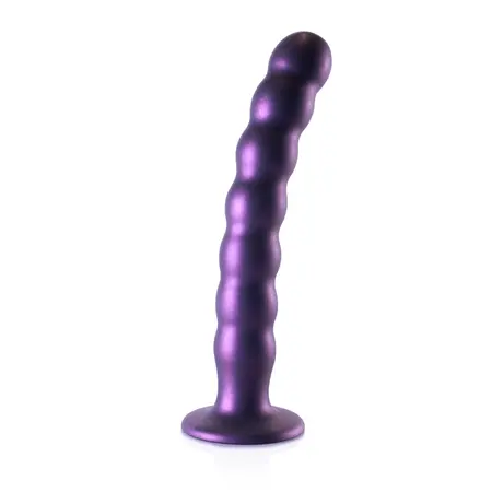 Ouch! Silikonski Model sa Perlicama 20.5cm Metalik - Intimna Mašina sa Usisnom Čašicom