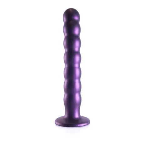 Ouch! Silikonski Model sa Perlicama 20.5cm Metalik - Intimna Mašina sa Usisnom Čašicom