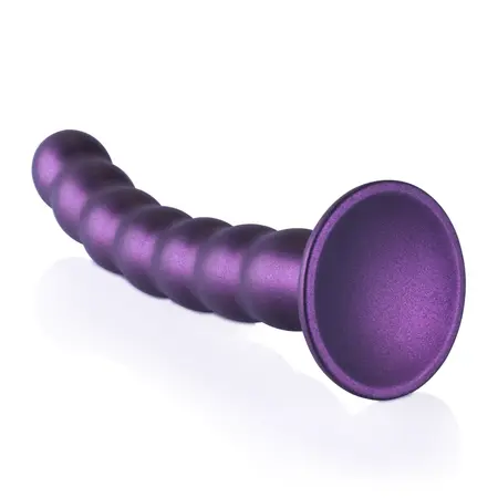 Ouch! Silikonski Model sa Perlicama 20.5cm Metalik - Intimna Mašina sa Usisnom Čašicom