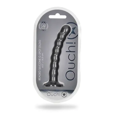 Ouch! Silikonski Model sa Perlicama sa Usisnom Čašicom 16.5cm Metalik Završna Obrada