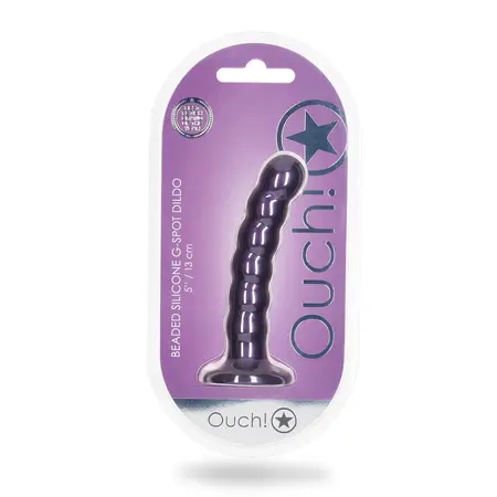 Ouch! Perlasti silikonski G-Spot model 13cm metalik sa usisnom podlogom