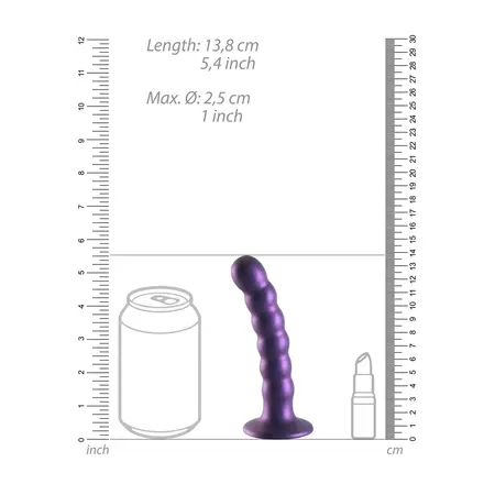 Ouch! Perlasti silikonski G-Spot model 13cm metalik sa usisnom podlogom