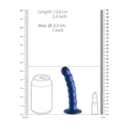 Ouch! Perlasti silikonski model 13 cm - metalik završna obrada, usisna podloga